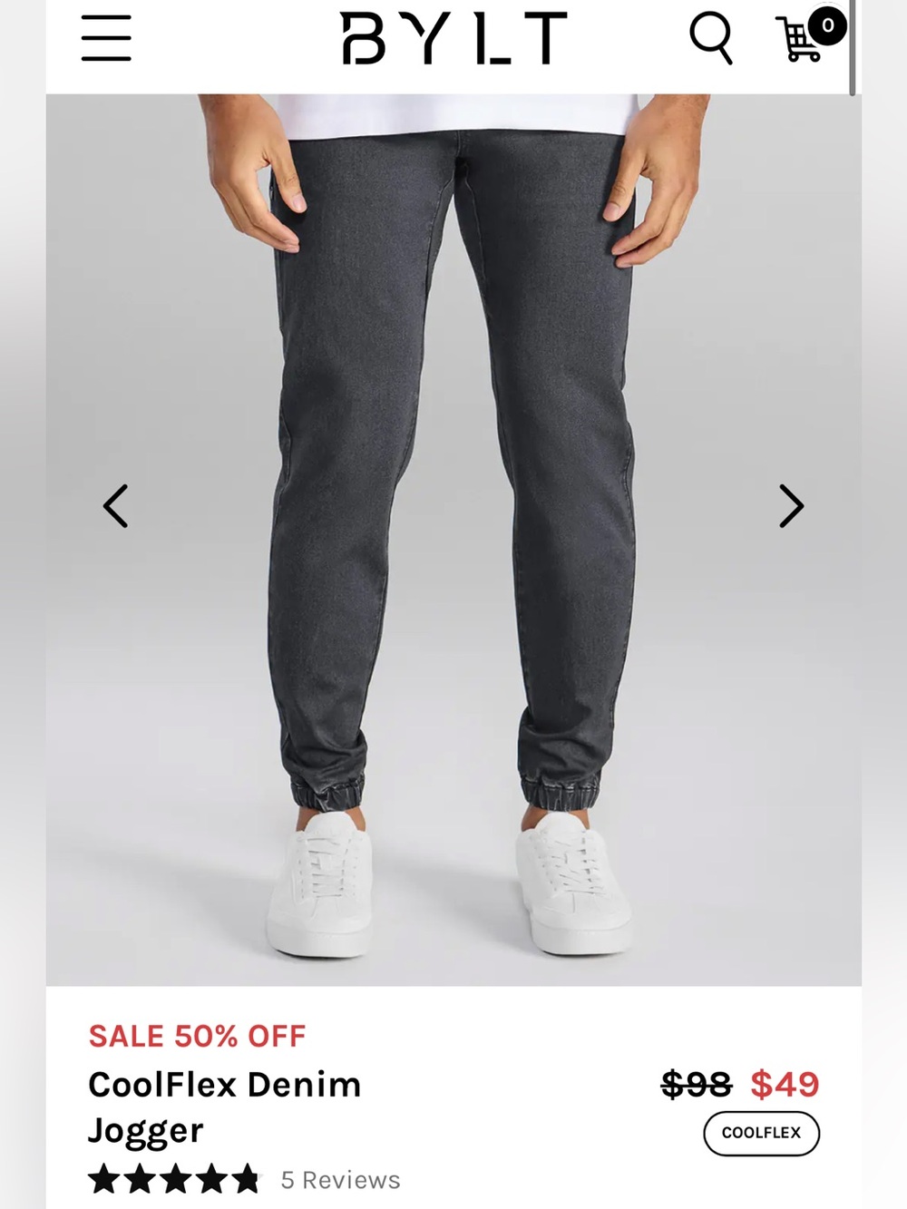 BYLT Basics CoolFlex Denim Jogger - Washed Charcoal